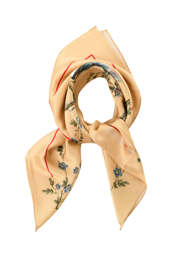 Silk Scarf ''Le Perroquet'' in gold - House of Castlebird Rose