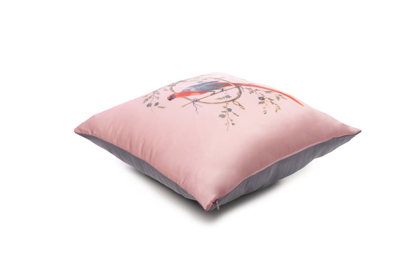 Silk Cushion French Pink ''Le Perroquet'' - House of Castlebird Rose
