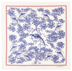 Silk Scarf ''Toile de Jouy'' in blue - House of Castlebird Rose