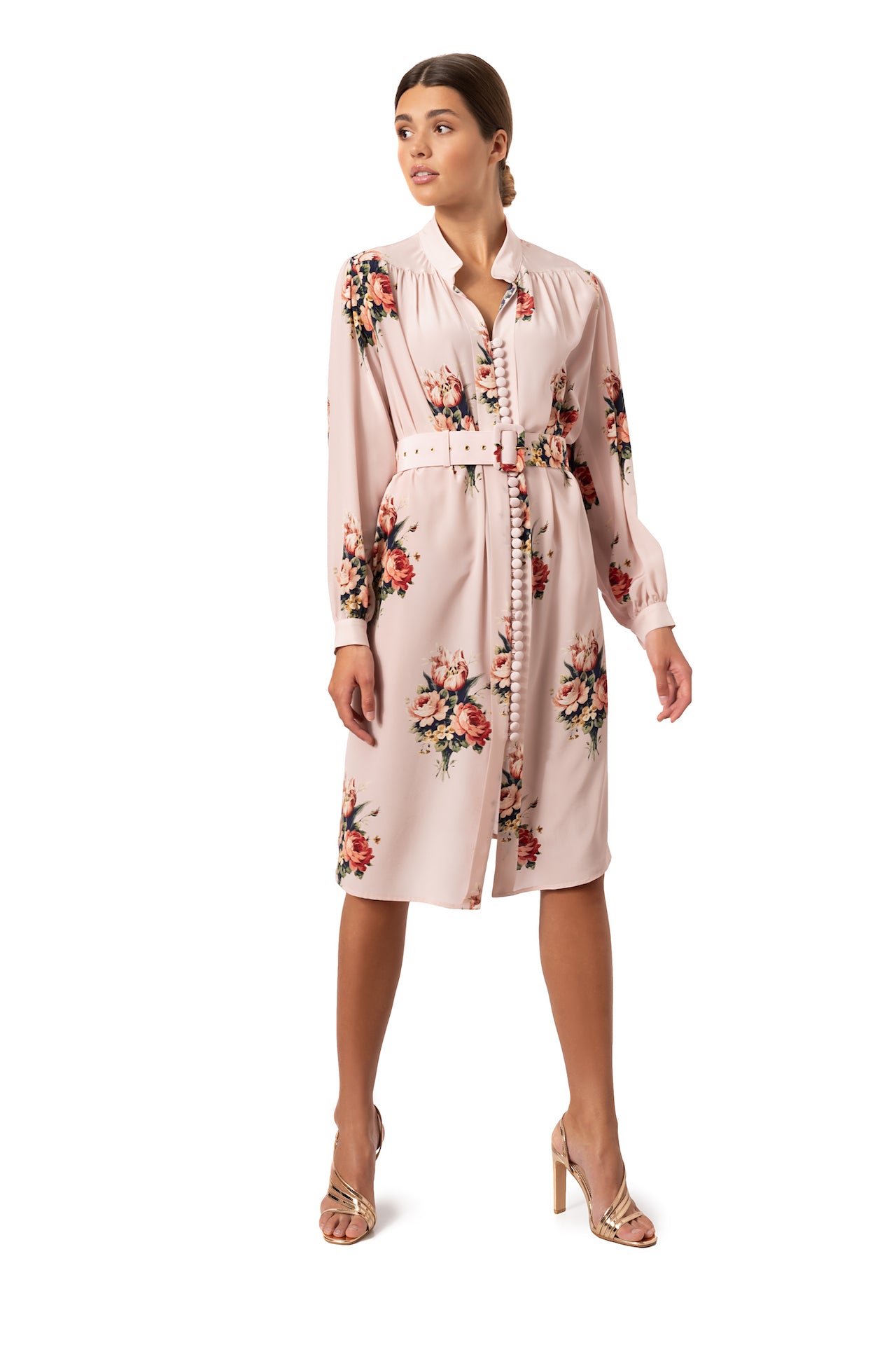 Silk Office-Dress in Cream Pink ''Ville Lumière'' - House of Castlebird Rose