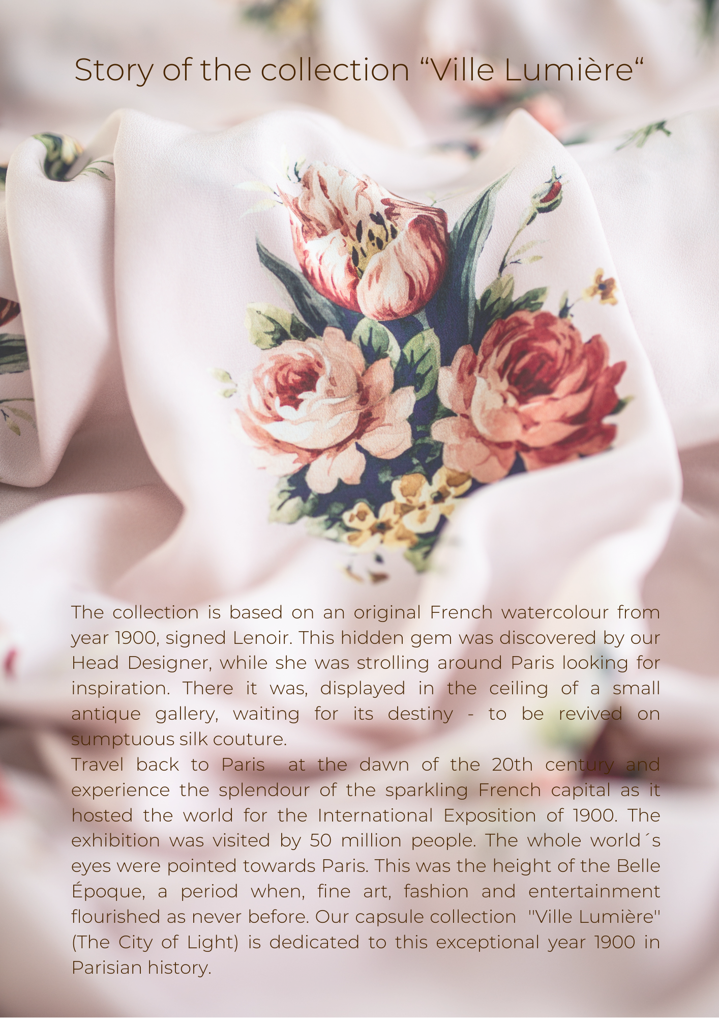 Silk Office-Dress in Cream Pink ''Ville Lumière'' - House of Castlebird Rose