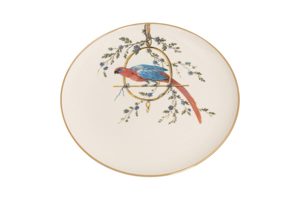 Bone china dinner plate ''Le Perroquet'' - House of Castlebird Rose
