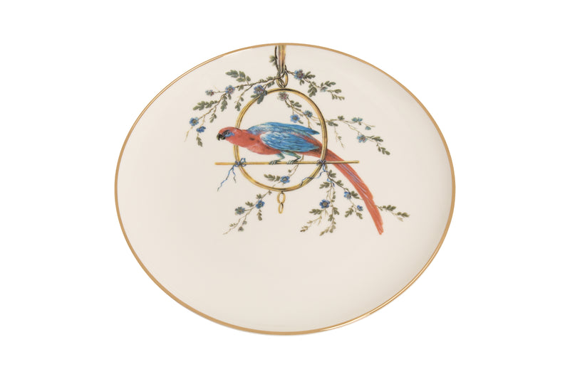 Bone china dinner plate ''Le Perroquet'' - House of Castlebird Rose