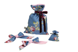 Tie bows gift set in blue satin ''Belle Époque'' - House of Castlebird Rose